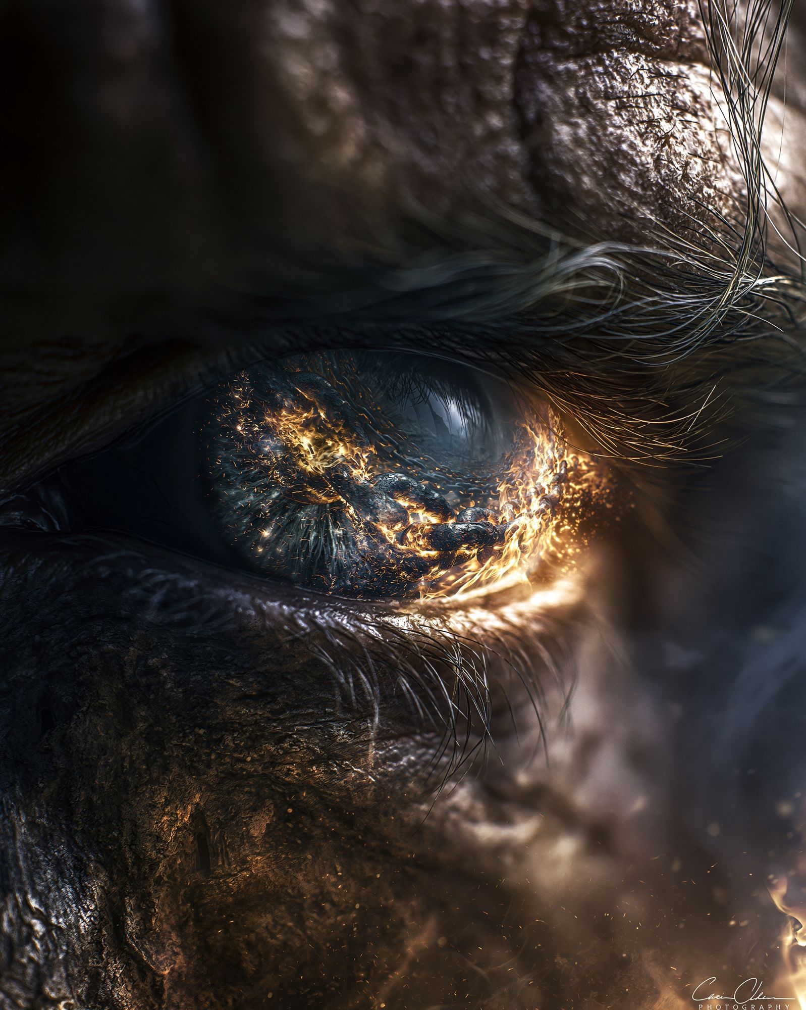 Fiery Dragon Eye Illustration Poster. poster detail