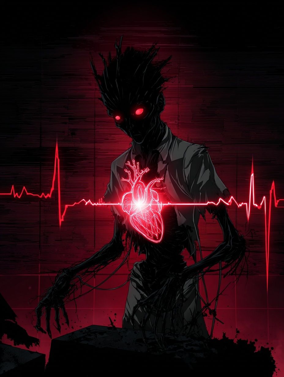 Heart Monitor — Dark Art Print. poster — illustration art