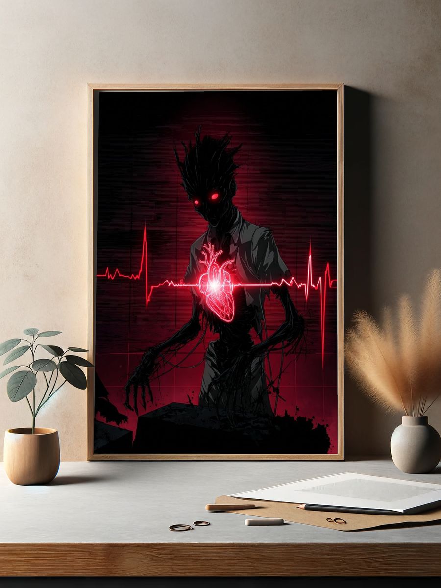 Heart Monitor — Dark Art Print. — room view 2