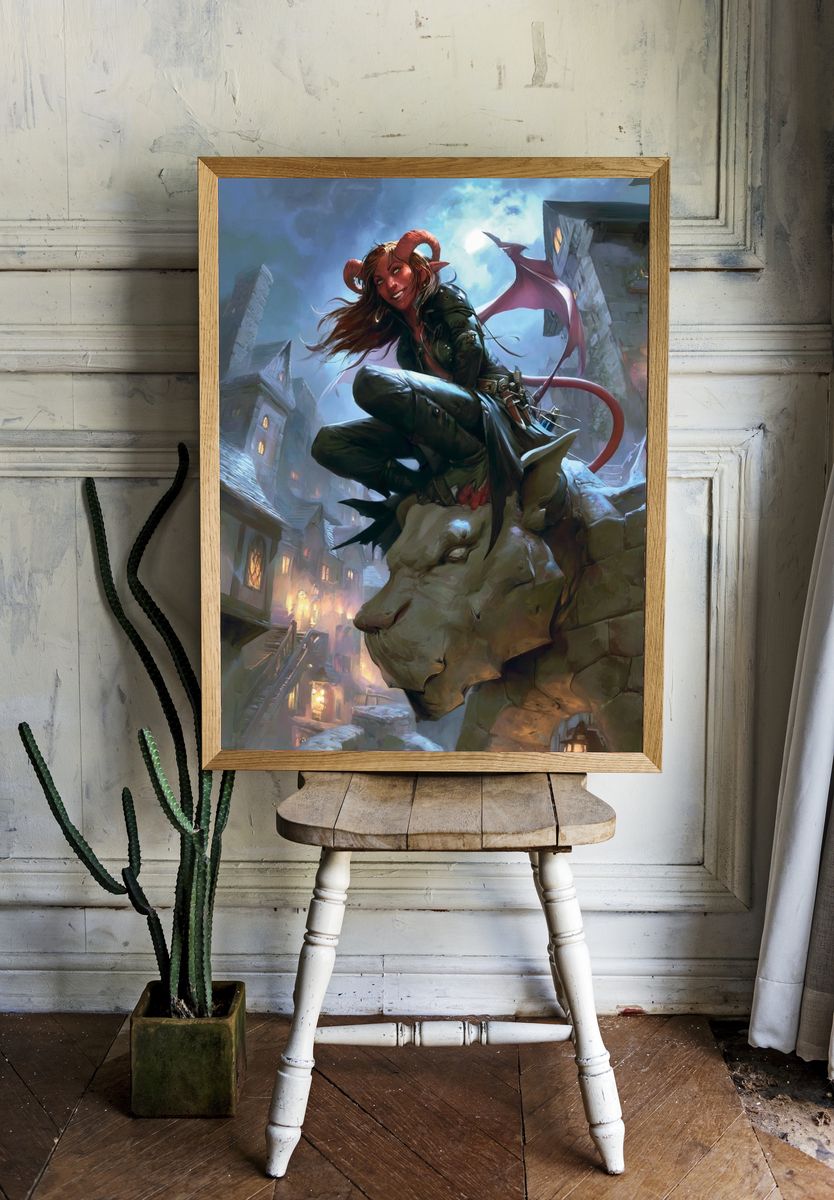 Demon Rogue Fantasy Art Print. — room view 1