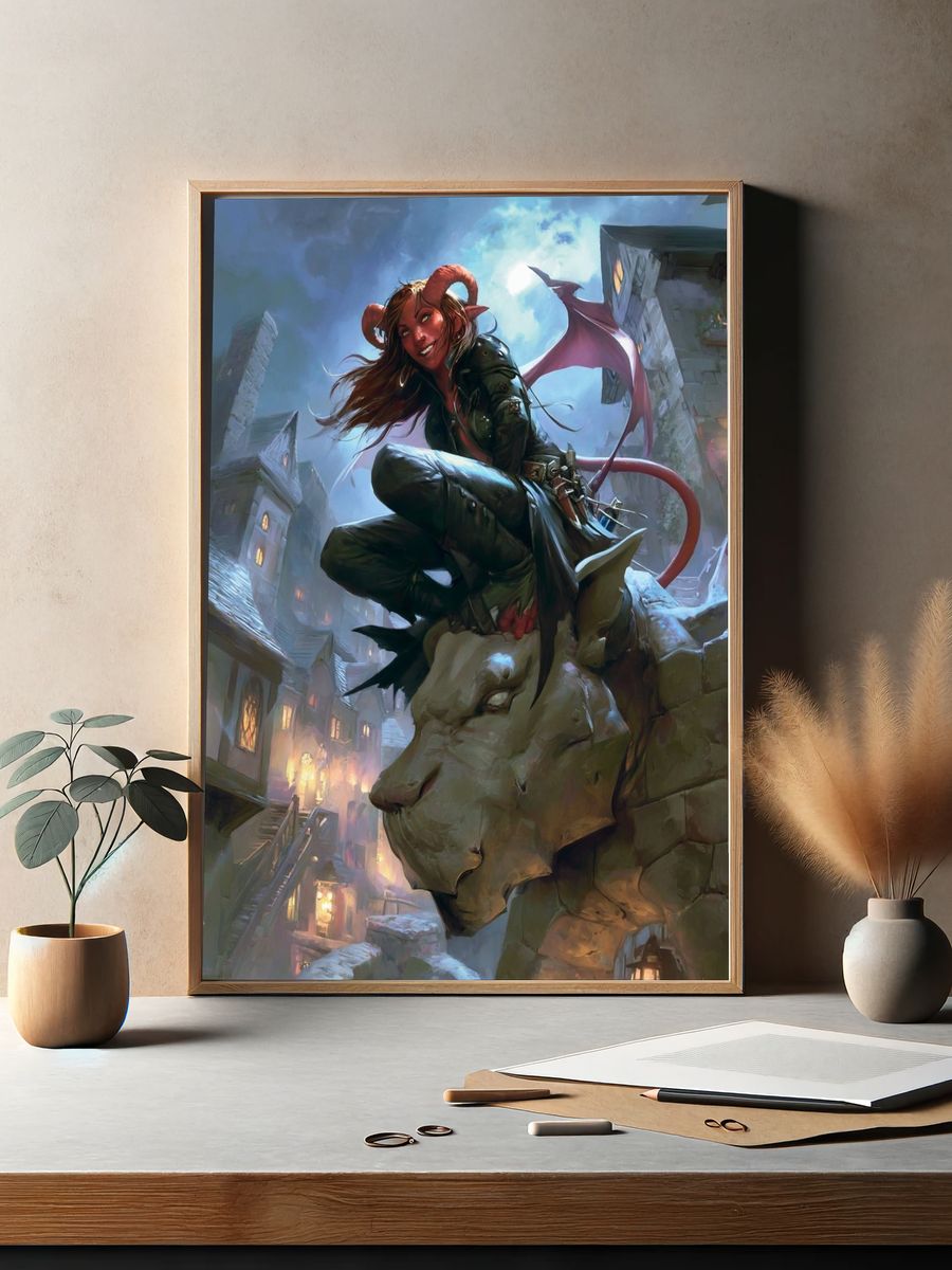 Demon Rogue Fantasy Art Print. — room view 2