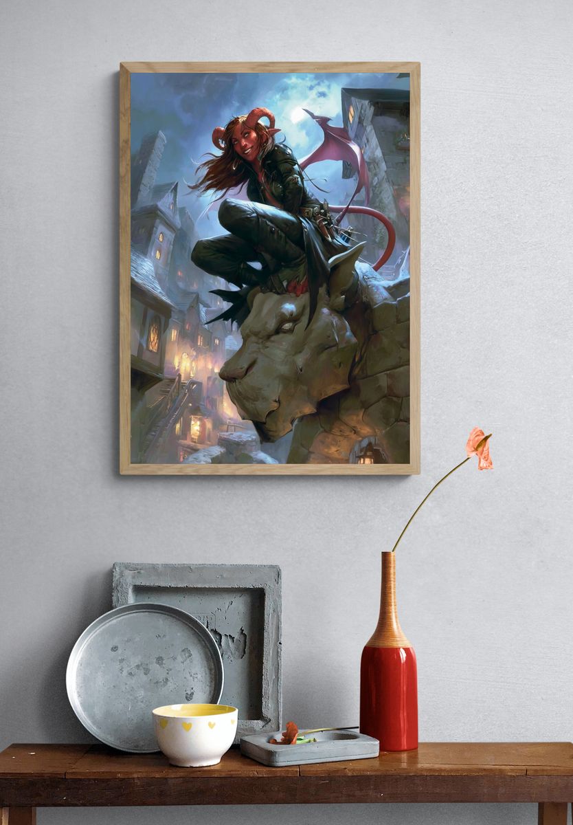 Demon Rogue Fantasy Art Print. — room view 3