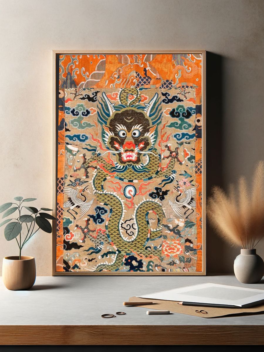 Dragon and Clouds — Asian Art Print. — room view 2