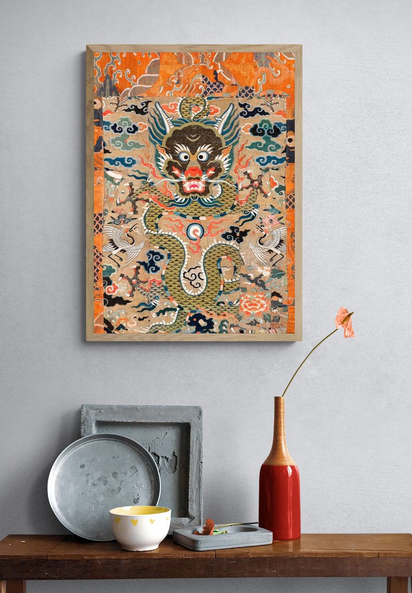 Dragon and Clouds — Asian Art Print. — room view 3