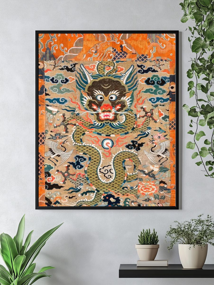 Dragon and Clouds — Asian Art Print. — room view 4