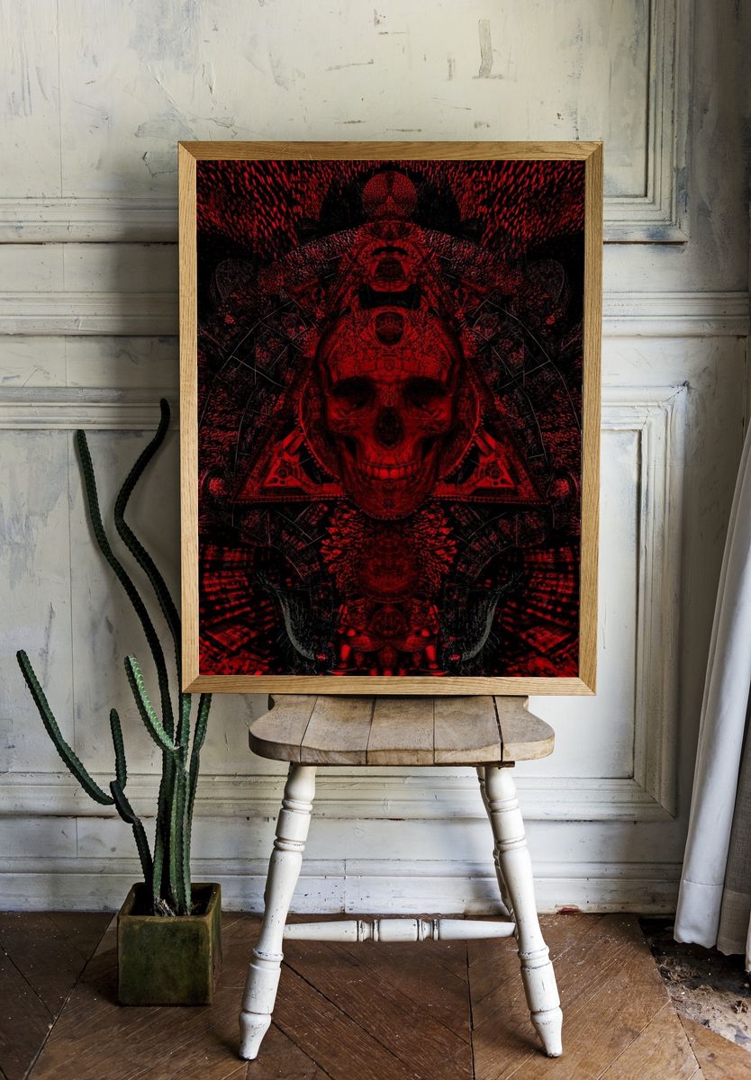 Red Skull — Dark Art Print. — room view 1