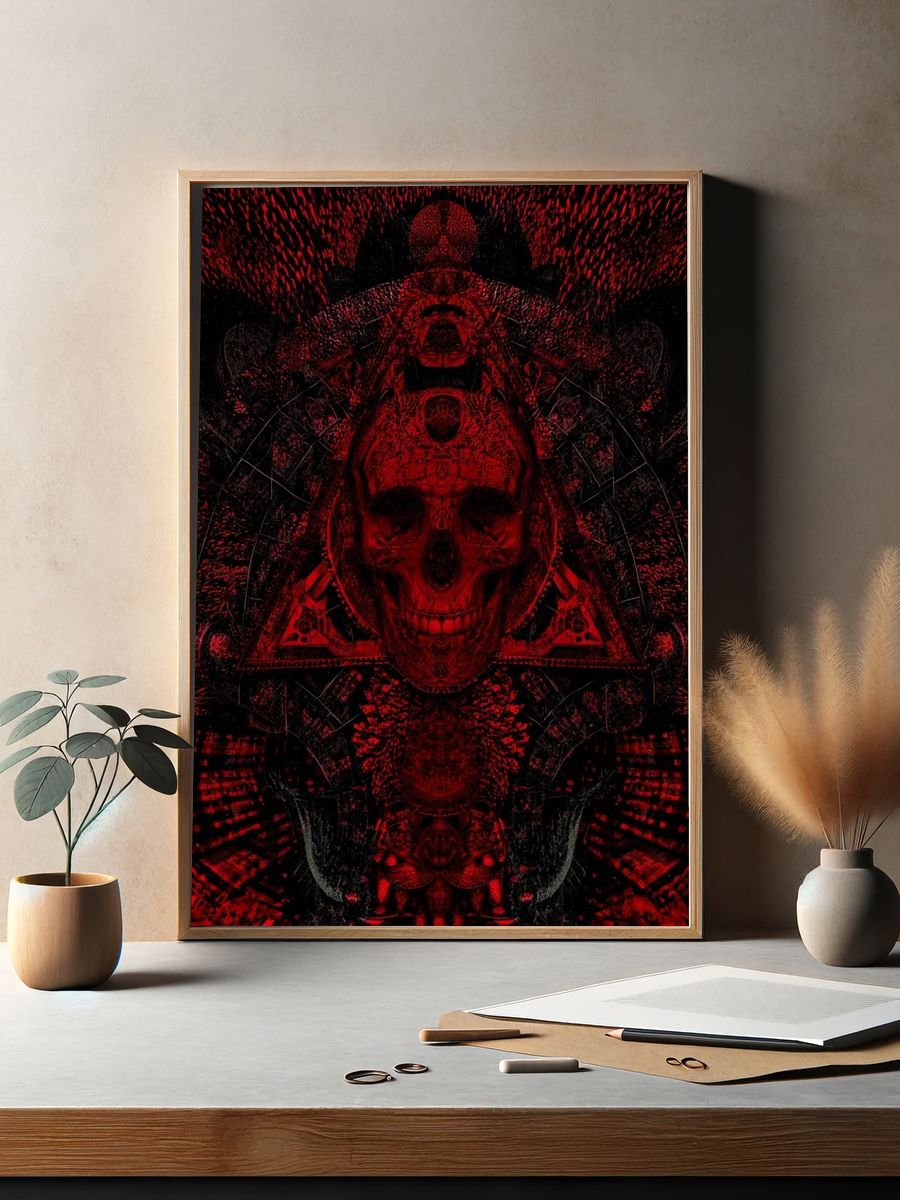 Red Skull — Dark Art Print. — room view 2