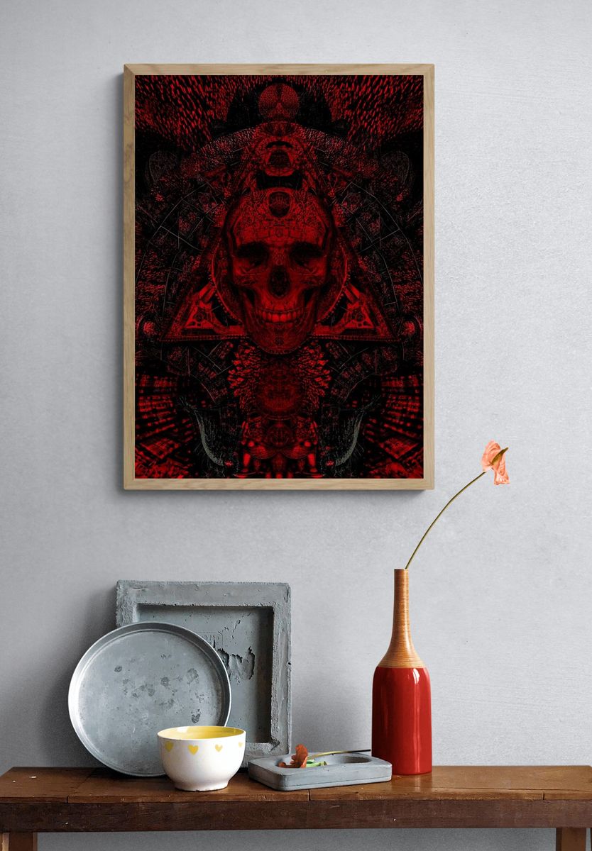 Red Skull — Dark Art Print. — room view 3