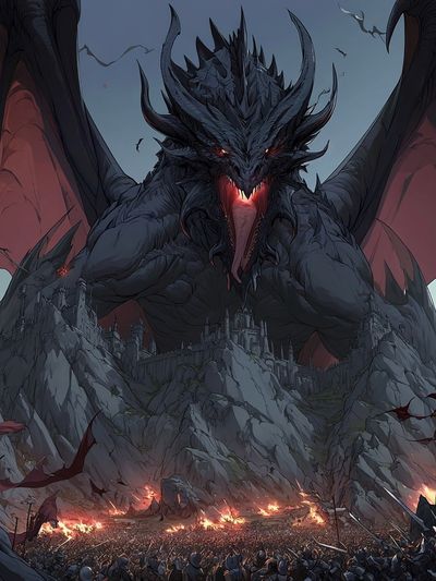 Dragon Siege Fantasy Poster.