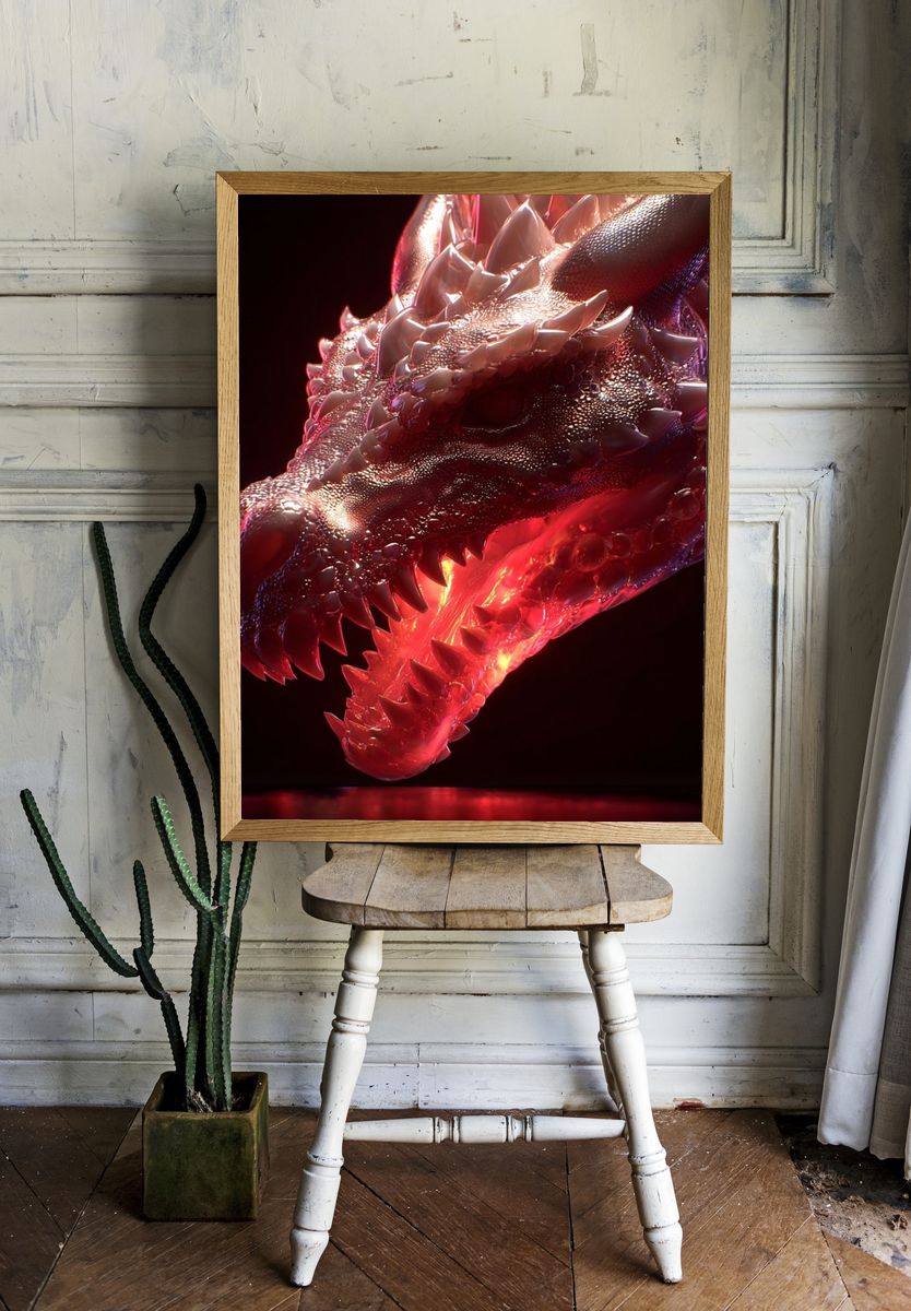 Dragon Head — Fantasy Art Print. — room view 1