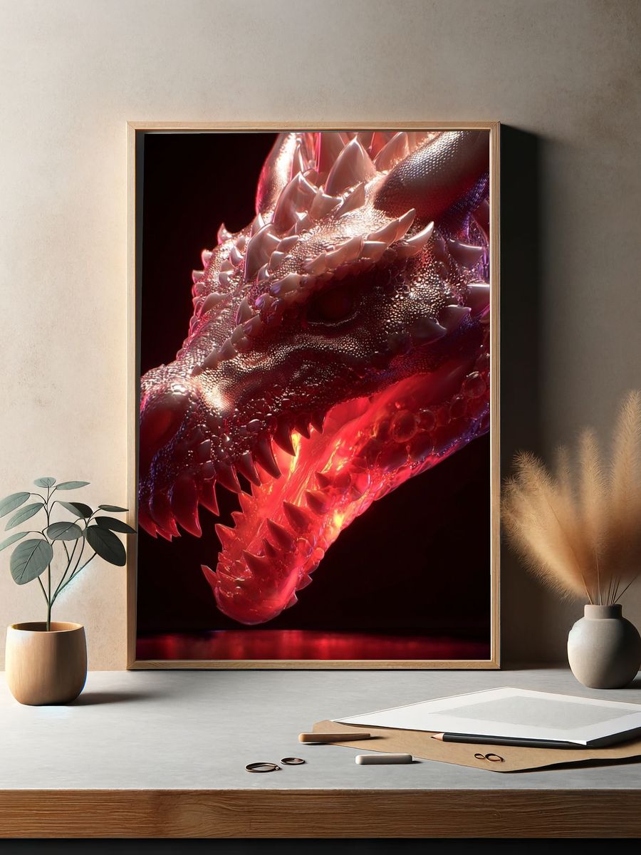 Dragon Head — Fantasy Art Print. — room view 2