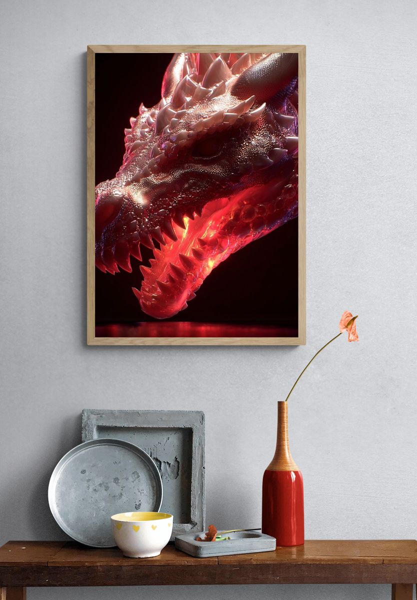 Dragon Head — Fantasy Art Print. — room view 3