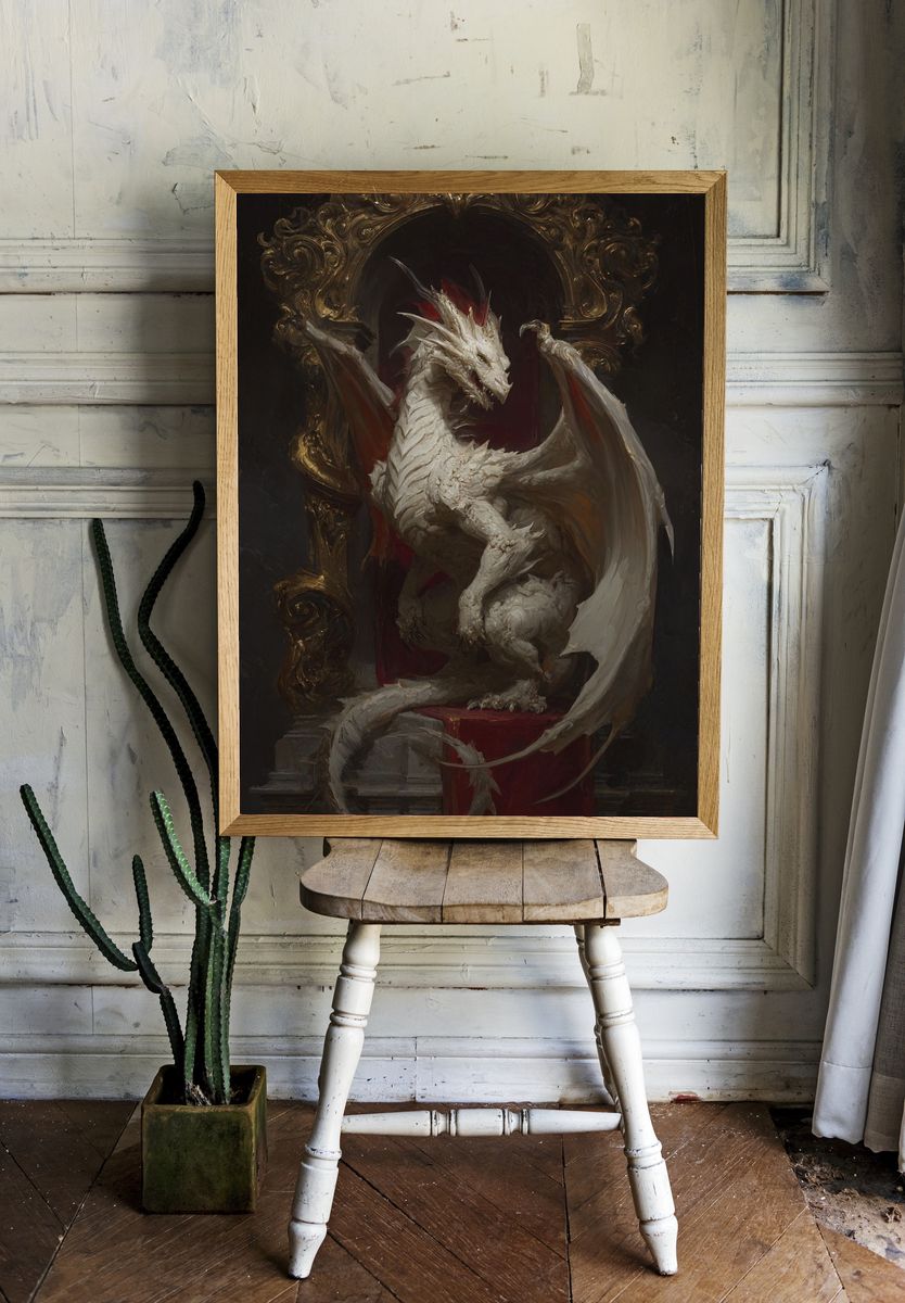 Majestic Dragon — Fantasy Art Print. — room view 1