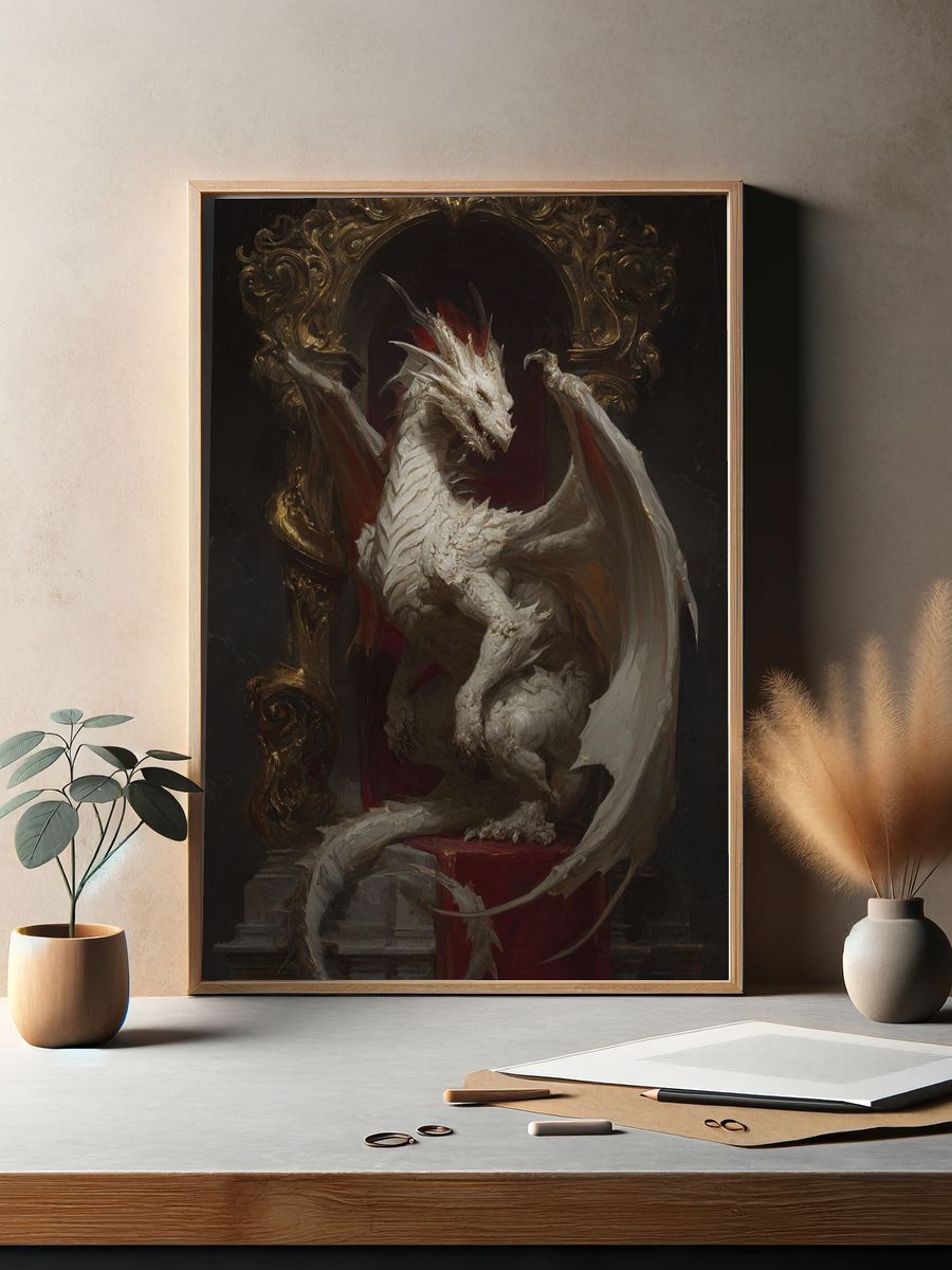Majestic Dragon — Fantasy Art Print. — room view 2