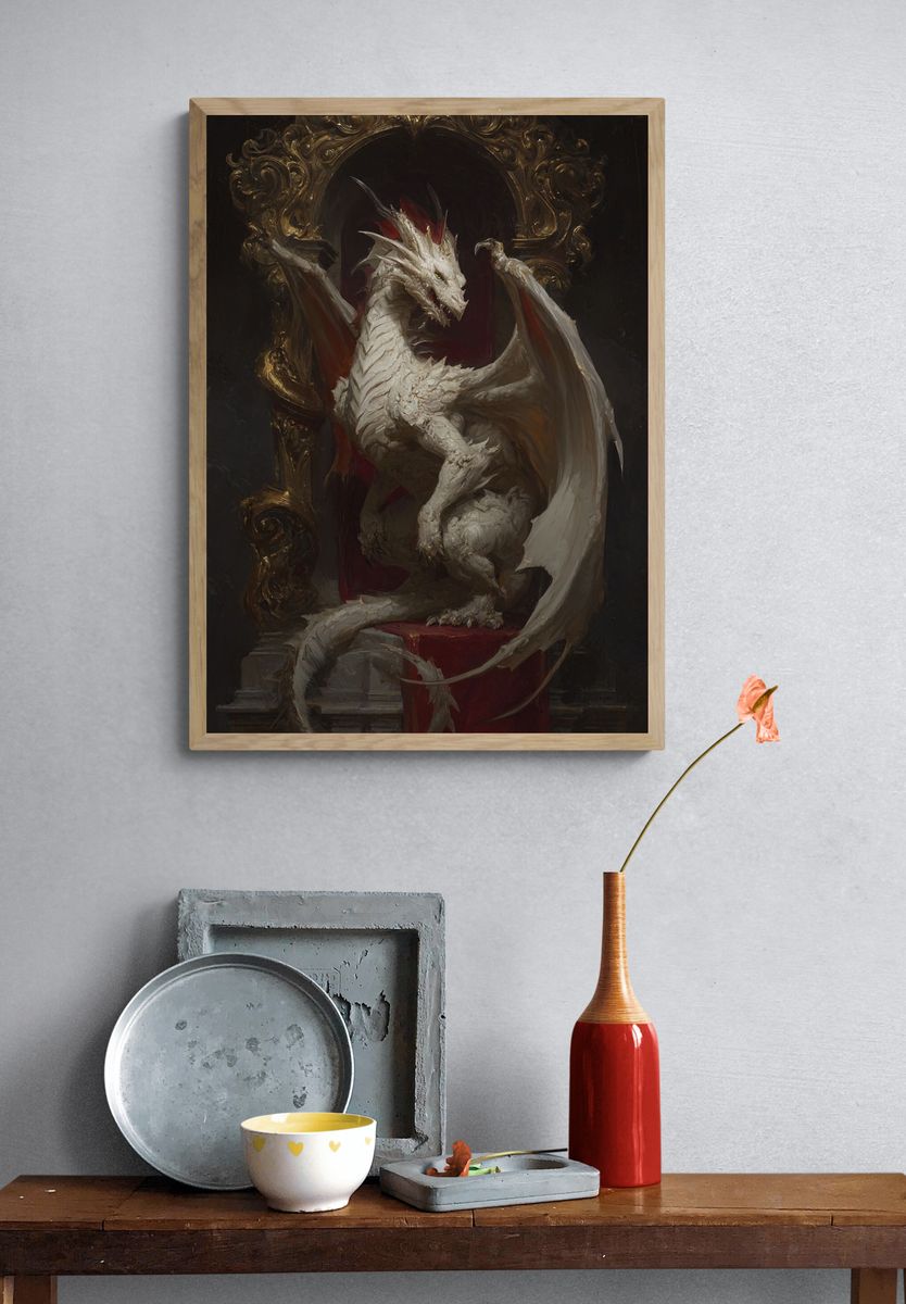Majestic Dragon — Fantasy Art Print. — room view 3