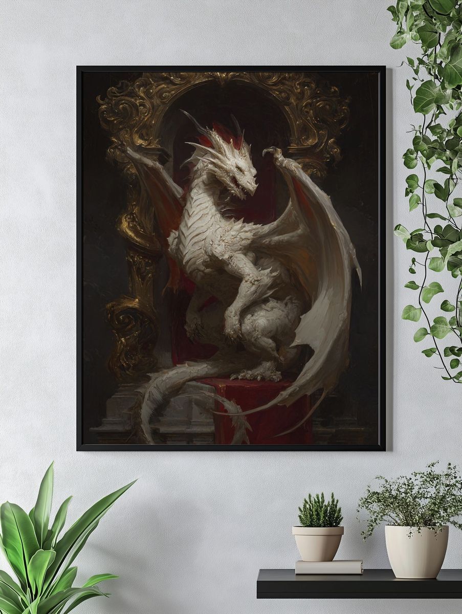 Majestic Dragon — Fantasy Art Print. — room view 4