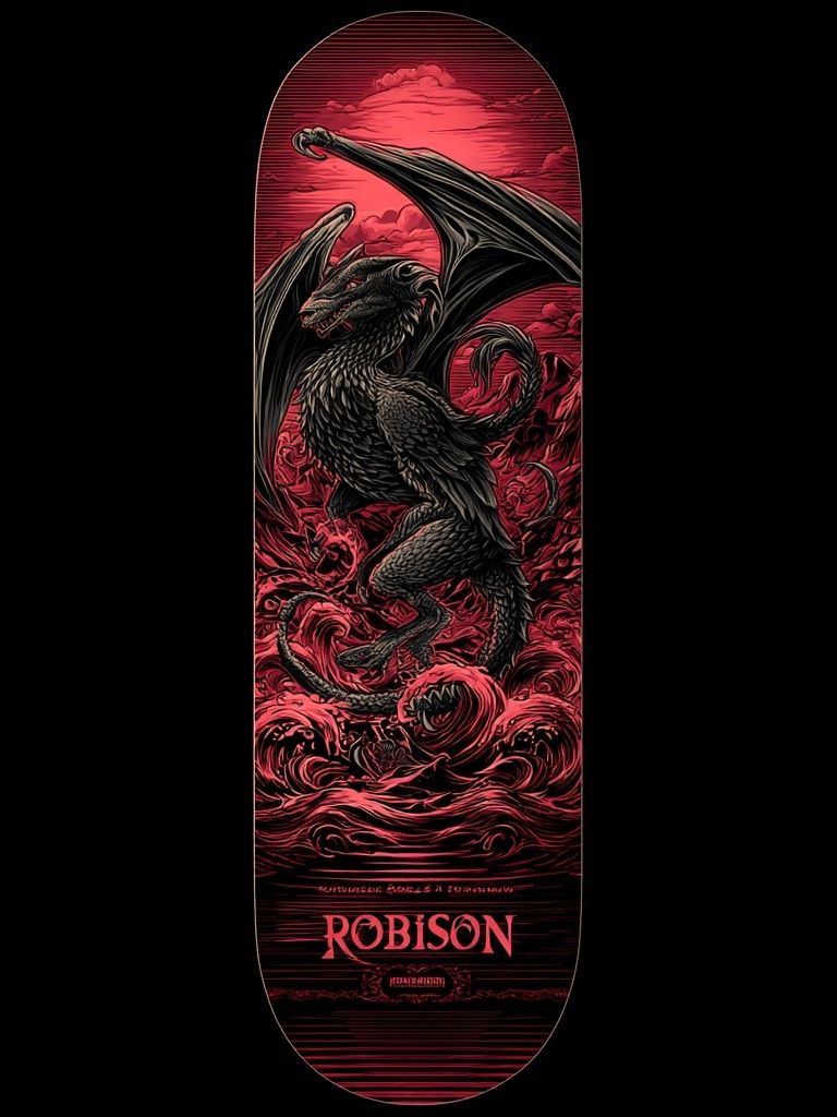 Crimson Dragon Fantasy Poster. poster detail