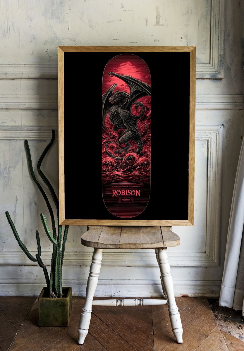 Crimson Dragon Fantasy Poster. — room view 1