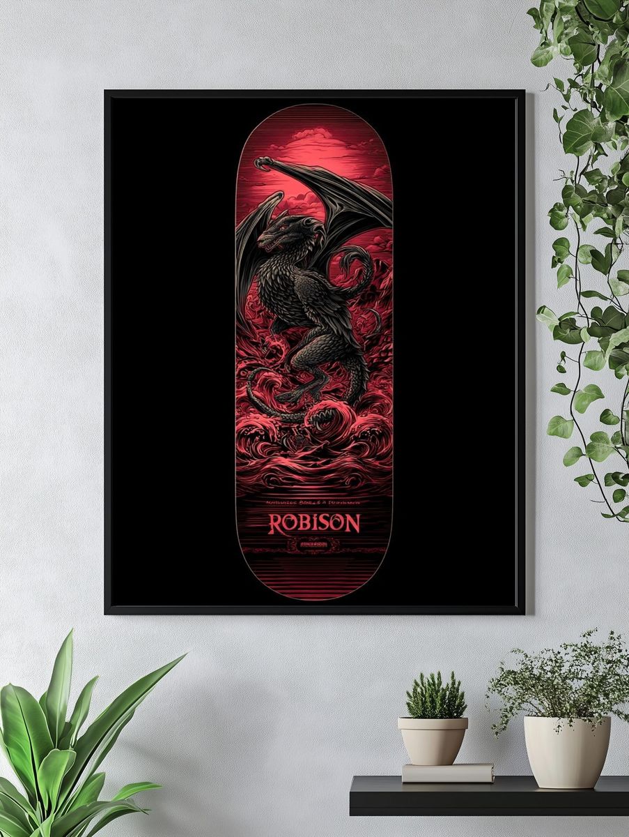 Crimson Dragon Fantasy Poster. — room view 4