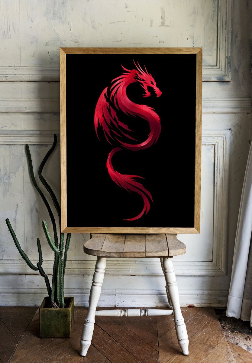 Red Dragon — Illustration Print. — room view 1