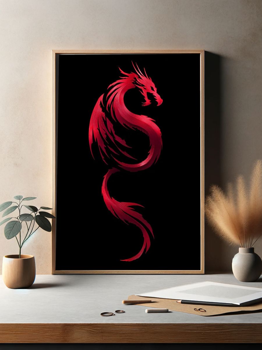 Red Dragon — Illustration Print. — room view 2