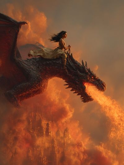 Dragon Rider Fantasy Art Print. poster print