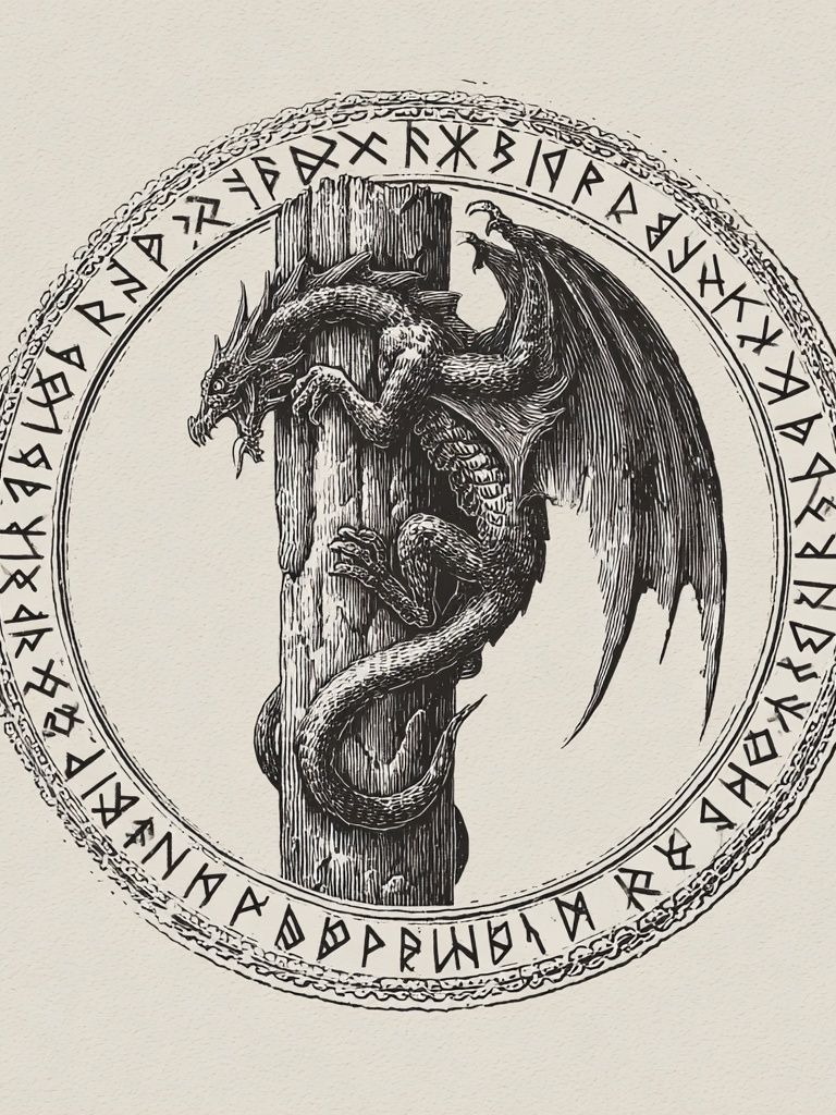 Dragon Rune Illustration Poster. poster detail