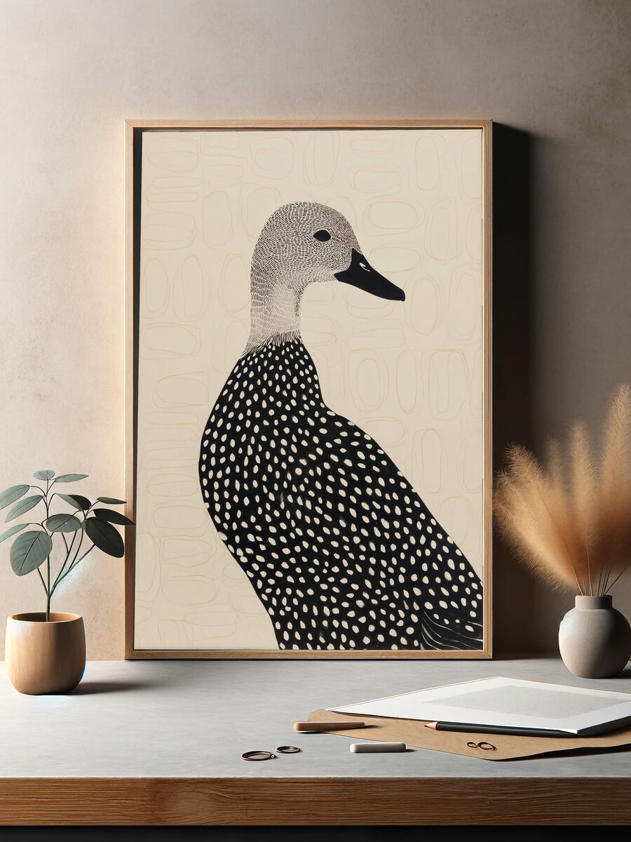 Stylized Duck — Illustration Print. — room view 2