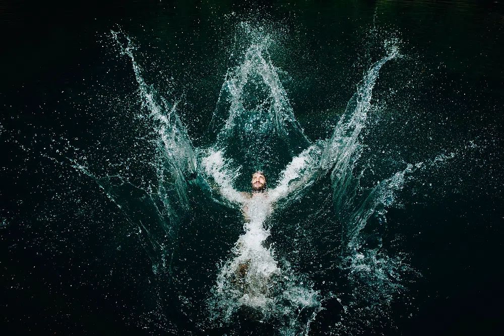 Man Diving into Water — Photography Print. poster — photography art
