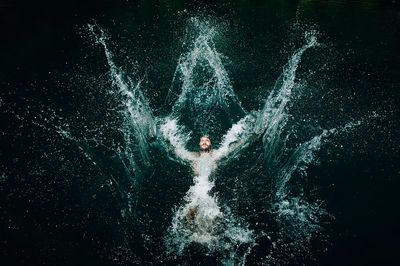 Man Diving into Water — Photography Print. poster print