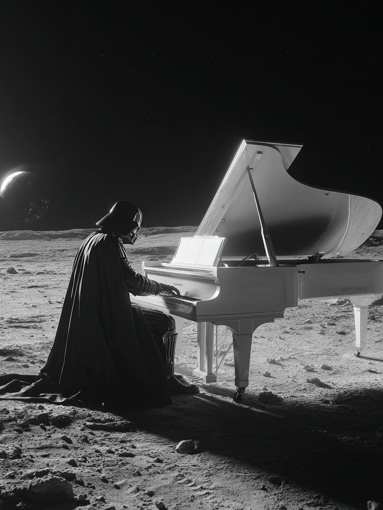 Darth Vader Playing Piano — Surreal Print. poster — fine-art art