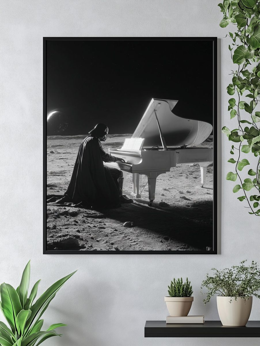 Darth Vader Playing Piano — Surreal Print. — room view 4