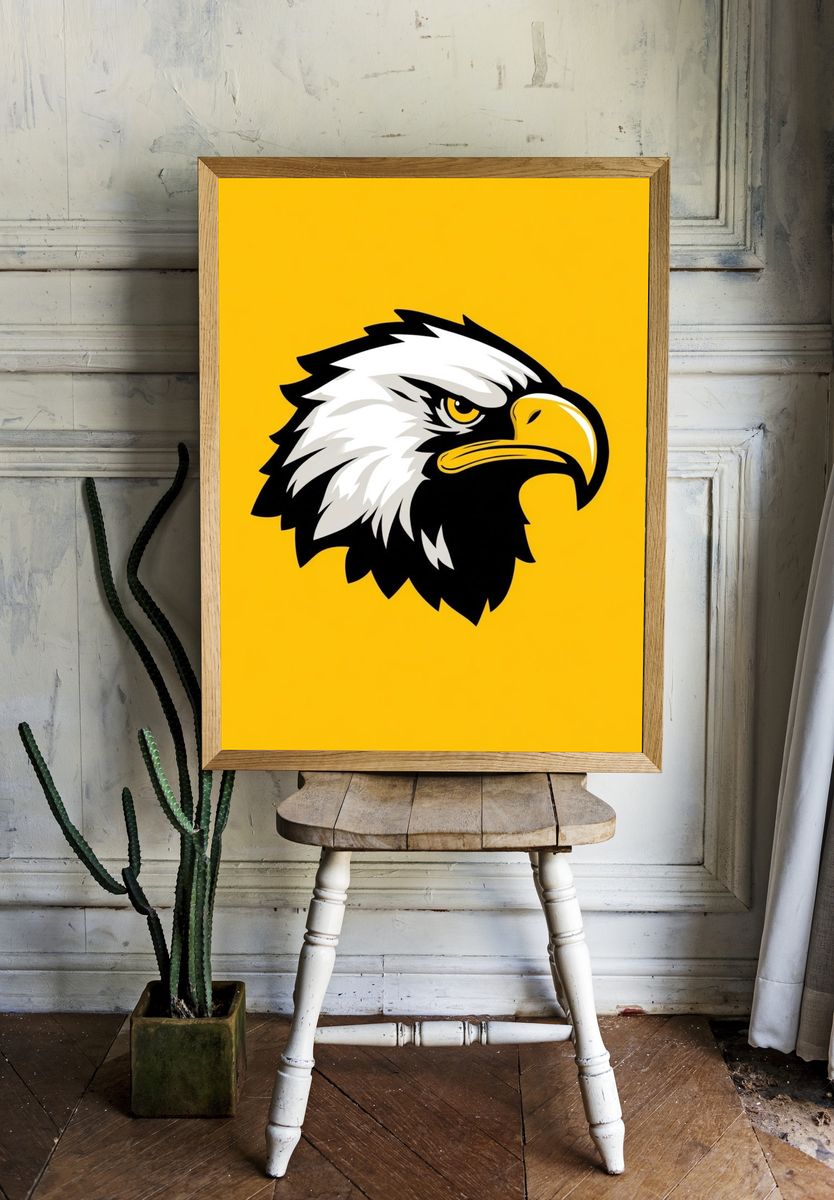 Eagle Head — Illustration Print. — room view 1