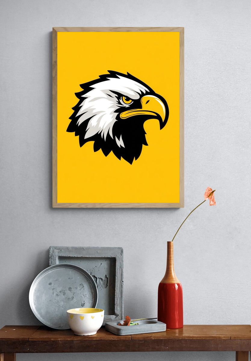 Eagle Head — Illustration Print. — room view 3