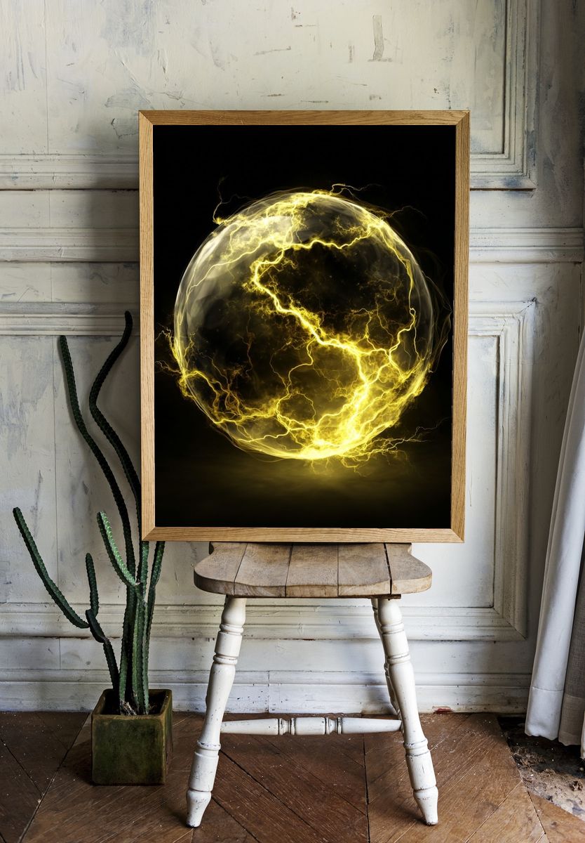 Electric Sphere — Abstract Print. — room view 1
