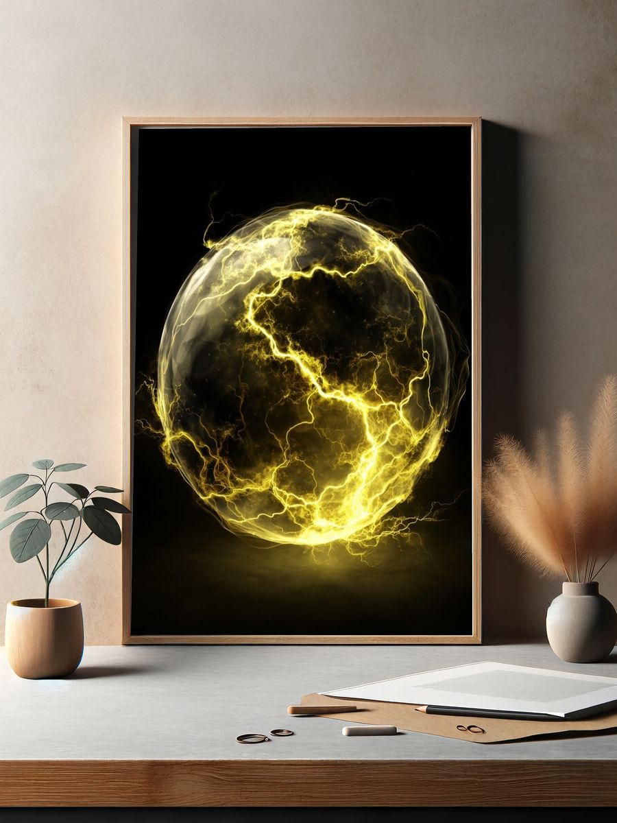 Electric Sphere — Abstract Print. — room view 2