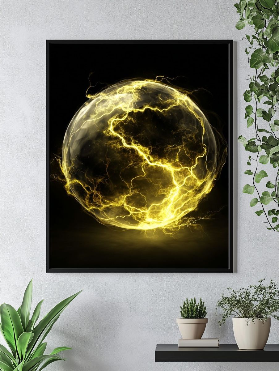 Electric Sphere — Abstract Print. — room view 4