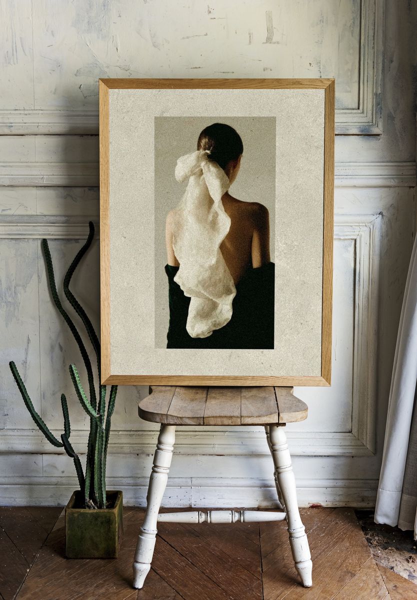 Elegant Back Portrait — Fine Art Print. — room view 1