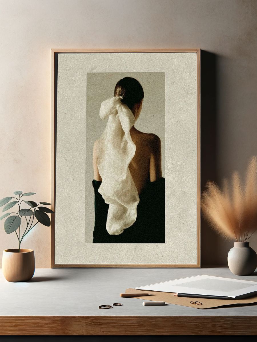 Elegant Back Portrait — Fine Art Print. — room view 2