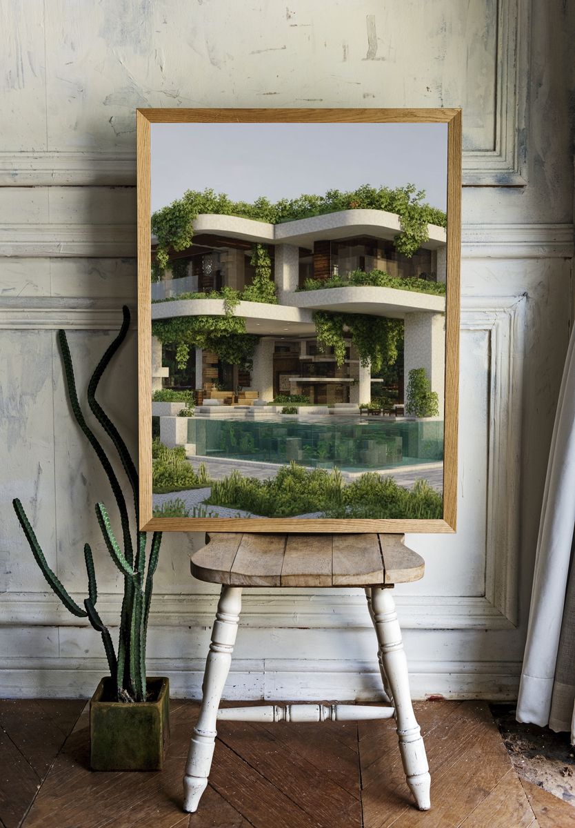 Modern Eco-Friendly House Poster. room preview