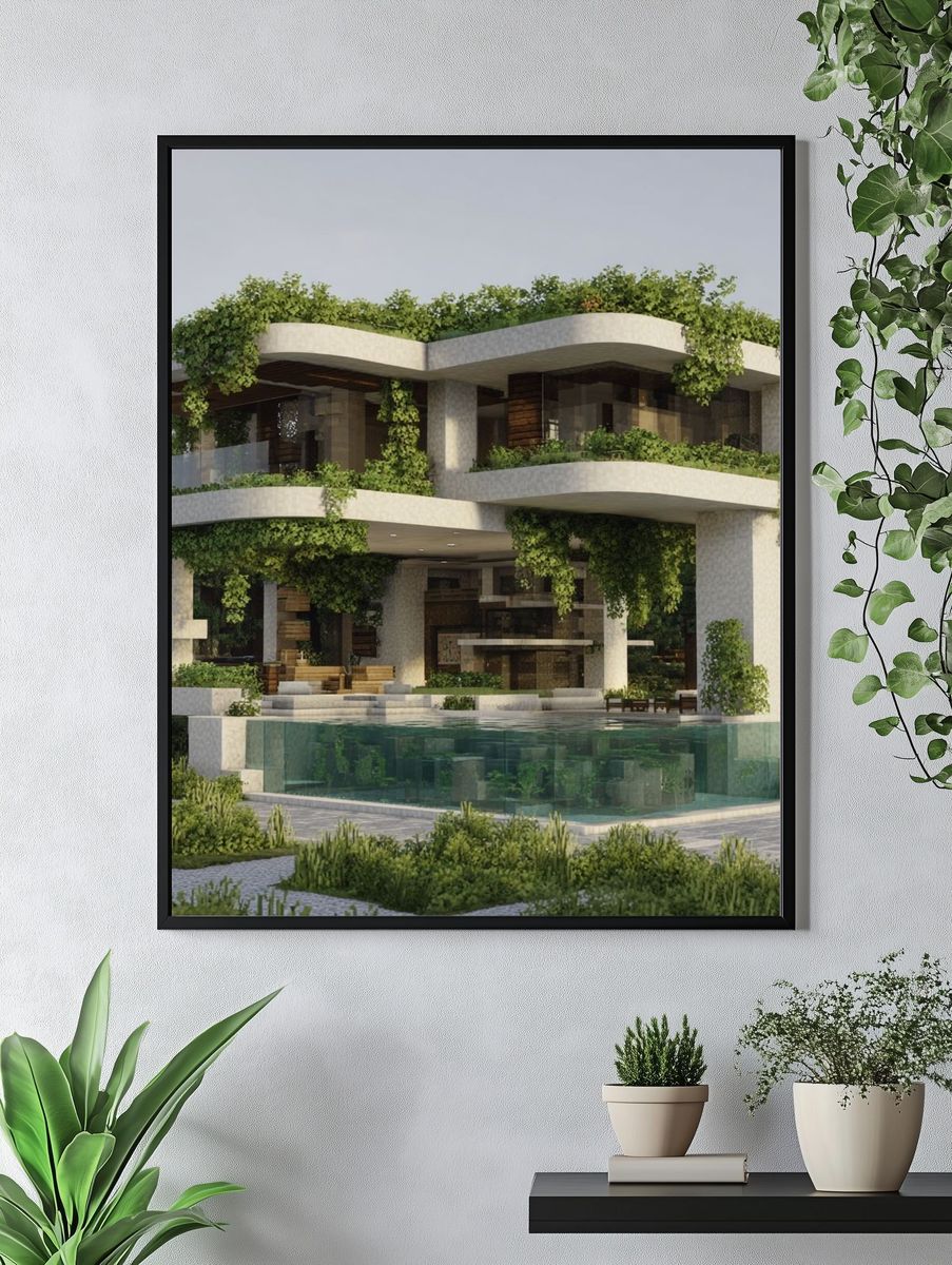 Modern Eco-Friendly House Poster. — room view 4
