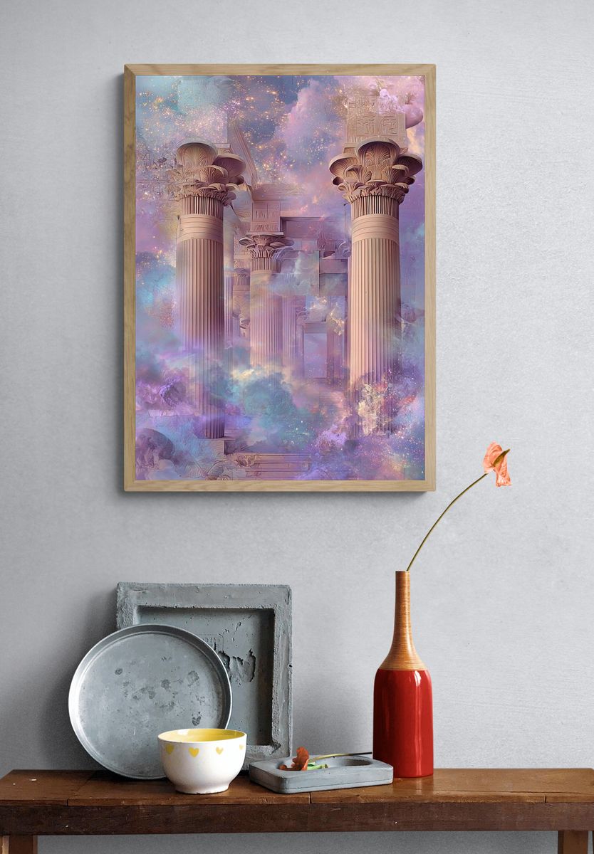 Ethereal Columns — Surrealism Print. — room view 3