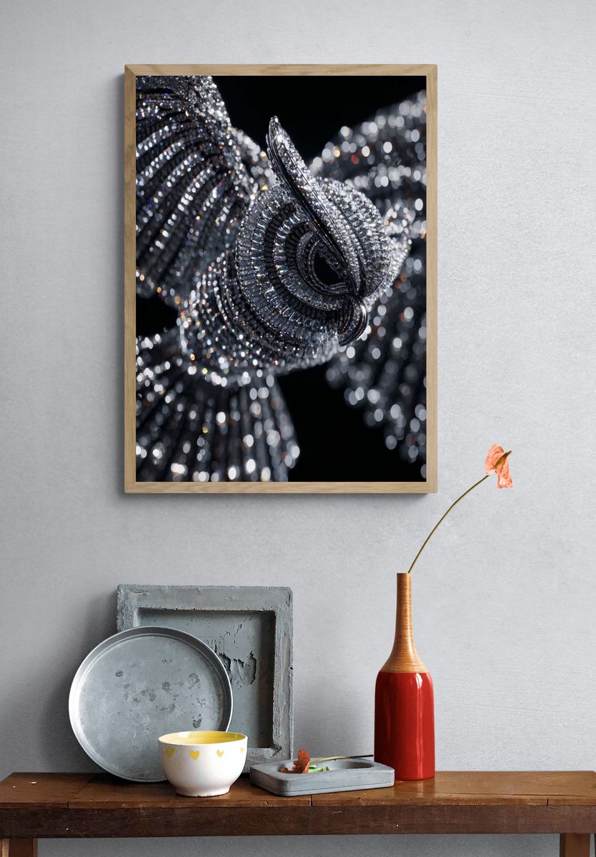 Elegant Crystal Chandelier — Fine Art Print. — room view 3