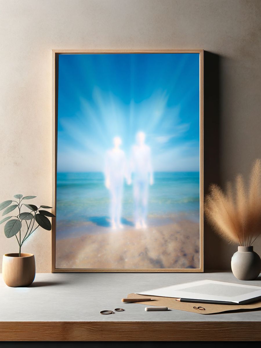 Ethereal Couple at the Beach — Fine Art Print. — room view 2