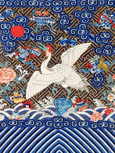 Elegant Crane and Floral Design Poster. poster print