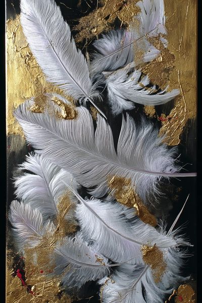 Elegant Feathers — Abstract Print. poster