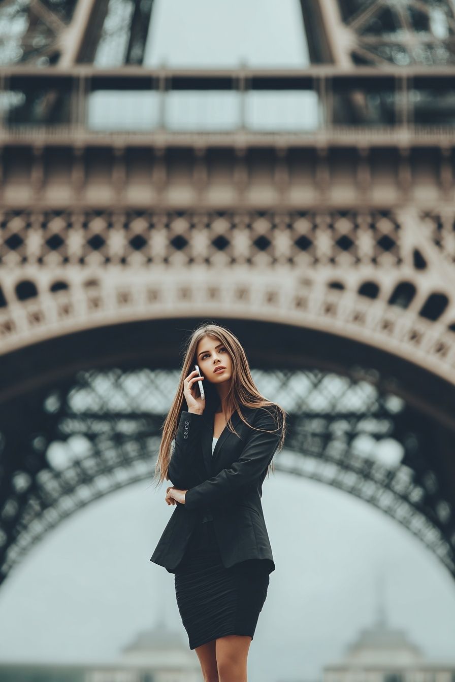 Eiffel Tower Fashion Portrait Poster. poster detail