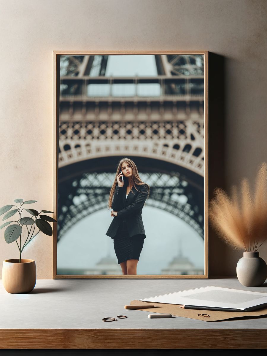 Eiffel Tower Fashion Portrait Poster. — room view 2