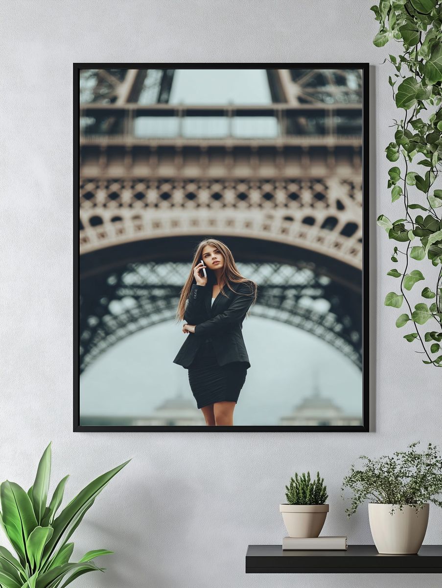 Eiffel Tower Fashion Portrait Poster. — room view 4
