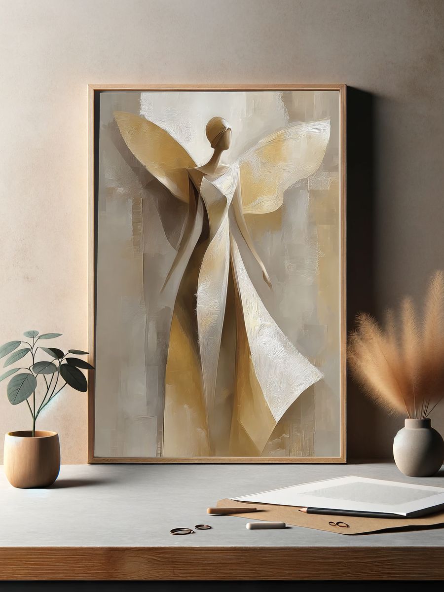 Elegant Figure with Wings — Fine Art Print. — room view 2